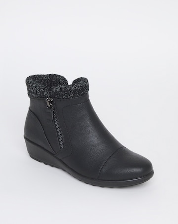 Cushion Walk Knitted Top Wedged Boots E Fit