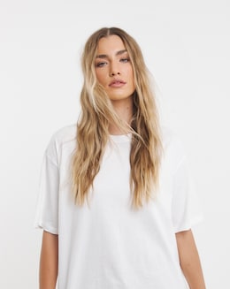 White Oversized Slouchy Pure Cotton Crew Neck T-Shirt