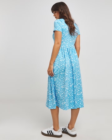 Blue Print Supersoft Jersey Midi Dress With Pockets