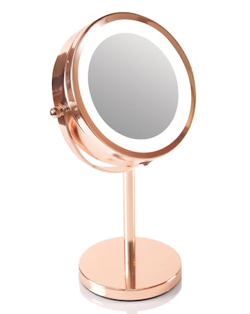 Rio Rose Gold LED Illuminated 1x & 5x Magnification Cosmetic Mirror