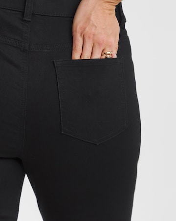 Black Stretch Denim Capri Jeans