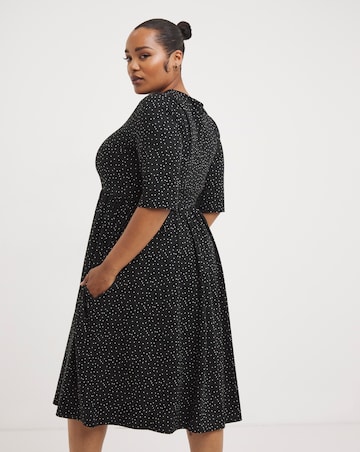 Spot Print Supersoft Jersey Pocket Midi Dress