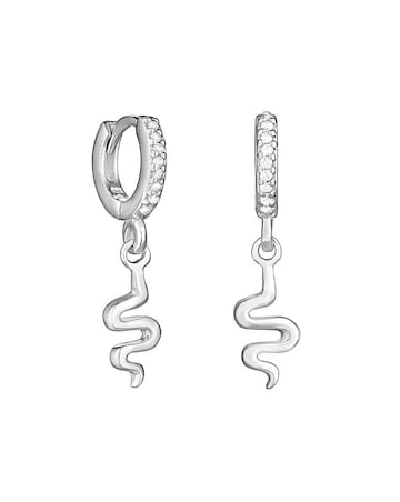 Simply Silver Sterling Silver 925 Serpent Charm Earrings
