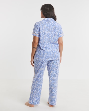 Joe Browns Fern Print Pyjama Set Cornflower Blue