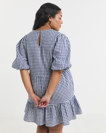 Simply Be Navy Gingham Smock Dress