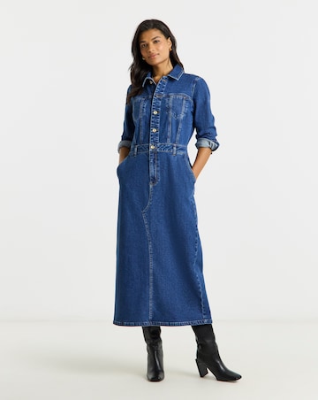 Simply Be Statement Button Midaxi Denim Dress