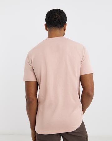 Pure Cotton Grandad T-Shirt Long- Pink
