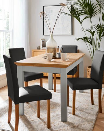 Julipa Ashford Table with 4 Ava Faux Leather Chairs