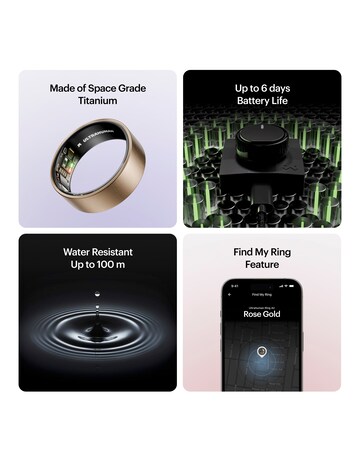Ultrahuman Ring AIR Bluetooth Smart Ring - Brushed Rose Gold - Size 8