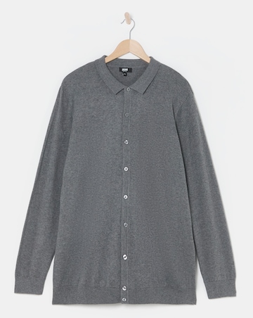 Cashmere Button Through Long Sleeve Polo