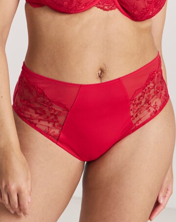Pretty Secrets Penelope Embroidery High Leg Brief Knickers Red