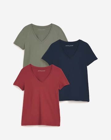 3 Pack V Neck Short Sleeve T-Shirt