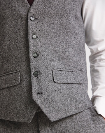 Charcoal Wool Blend Waistcoat