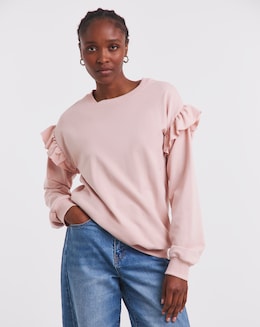 Simply Be Powder Pink Frill Detail Sweatshirt