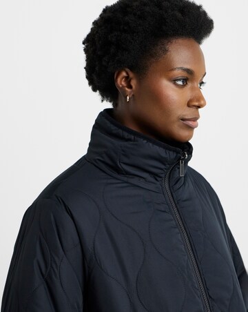 Dark Navy Reversible Borg Quilted Coat