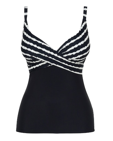 Figleaves Tailor Underwired Twist Front Tummy Control Tankini Top
