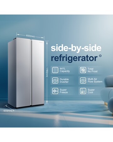 Fridgemaster MS83430ES 80cm American Fridge Freezer - Silver