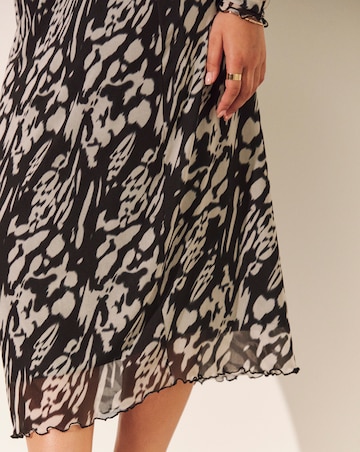 Tie Dye Mesh Overlay Midi Skirt