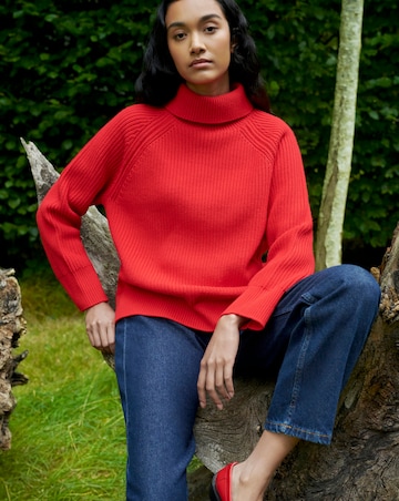 Ro&Zo Red Ribbed High Neck Jumper