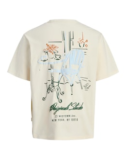 Jack&amp; Jones Bedford Back Graphic T-Shirt - Cream