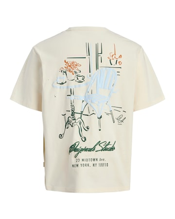 Jack& Jones Bedford Back Graphic T-Shirt - Cream