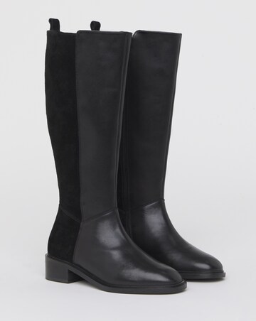 Fiona Leather Suede Mix Riding Boots - Extra Wide Fit (EEE) & Super Curvy Calf