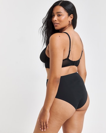 Figleaves Ella Mesh Insert Non Wired Nursing Bra D-H - Black