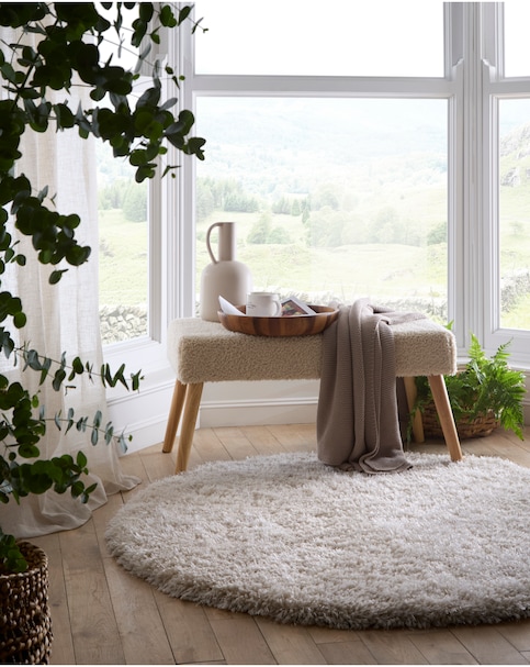 Chicago Light Neutrals Shaggy Circle Rug