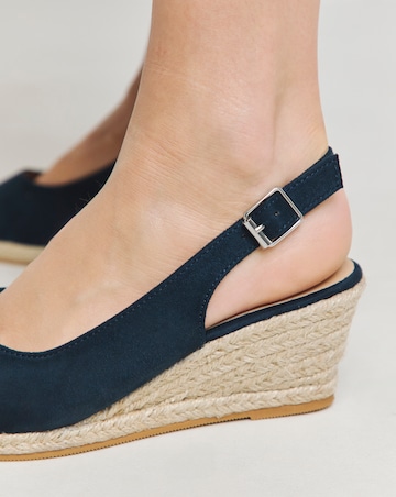 Miami Wedge Espadrille Slingback Sandals - Wide Fit (E)