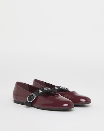Optimism Studded Mary Jane Ballerina Shoes - Wide Fit (E)