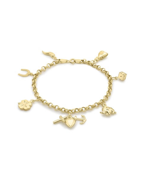 9CT Gold 7 Lucky Charms Bracelet