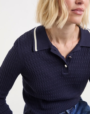 Contrast Cable Collar Jumper