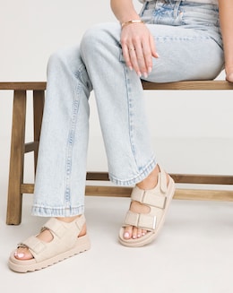 Simply Be Jess Quilted Touch and Close Sandals - Extra Wide Fit (EEE)