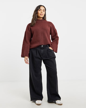 Native Youth Cable Knitted Bell Sleeve Jumper