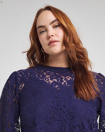 Joanna Hope Navy Lace Swing Dress