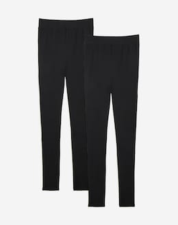 Cotton Rich 2 Pack High Waist Full Length Leggings