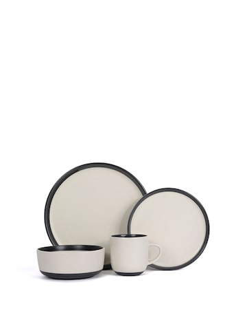 Waterside Brushed Monochrome 16 Piece Dinner Set