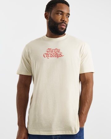 Jack & Jones Christmas Back Graphic T-Shirt - Cream
