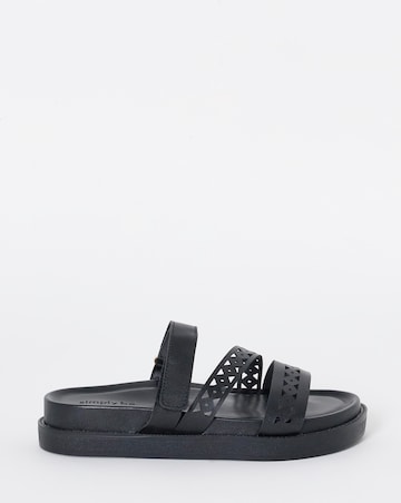 Cyra Laser Cut Detail Footbed Sandals - Exrta Wide Fit (EEE)