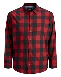 Jack &amp; Jones Gingham Check Shirt - Red/Black