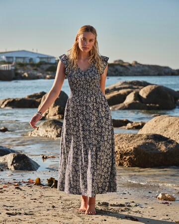 Fatface Demi Shells Jersey Midi Dress
