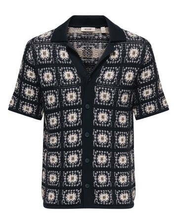 Only & Sons Bart Crochet Shirt - Navy