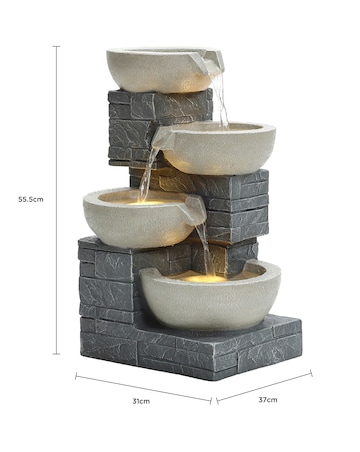 Charles Bentley 4 Tier Cascading Bowls Water Feature