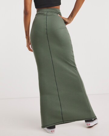 Overlocked Detail Tube Maxi Skirt