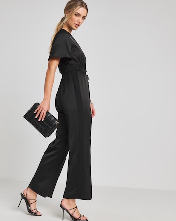 Joanna Hope Black Satin Jumpsuit