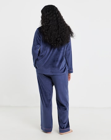 Pretty Secrets Velour Button Through Pyjama Set