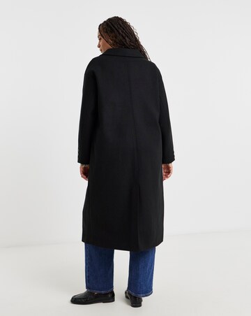 Black Midaxi Faux Wool Coat
