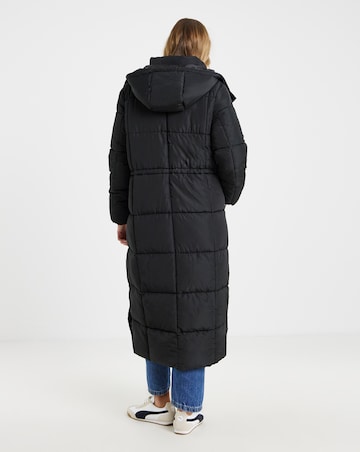 Black Padded Maxi Duvet Coat