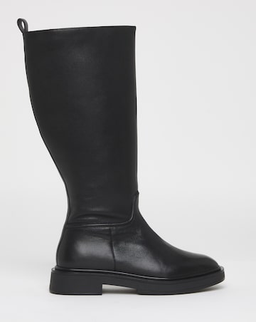 Berry Leather Knee High Riding Boots - Extra Wide Fit (EEE) & Curvy Calf