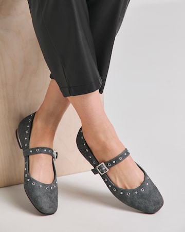 Penelope Embellished Mary Jane Ballerina Shoes Wide E Fit